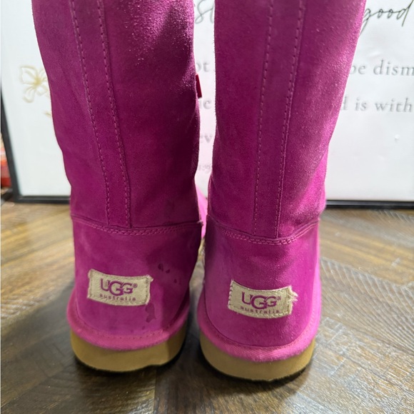 UGG Fuchsia Suede Women's Boots SZ 6- Box11 - Picture 3 of 7